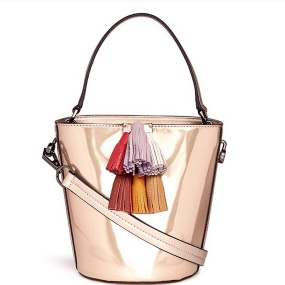 Rebecca Minkoff Sofia Rose Gold tassel bucket bag